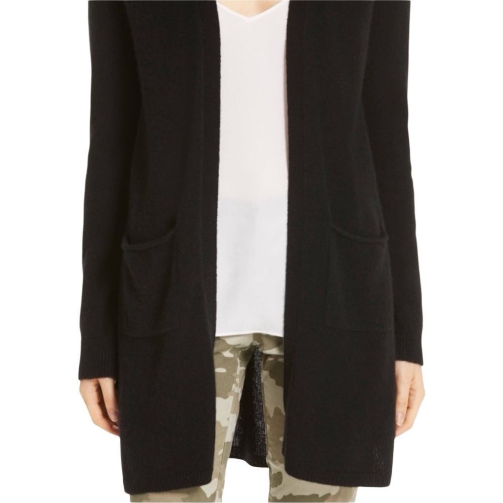 ATM Anthony Thomas Mellilo Black Long open Chunky cardigan pockets L Minimalist - Picture 3 of 13